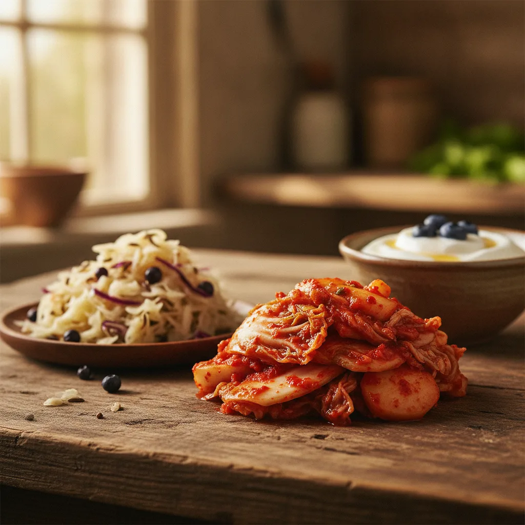 Fiber-rich and fermented foods support microbial diversity linked to healthier sleep patterns.